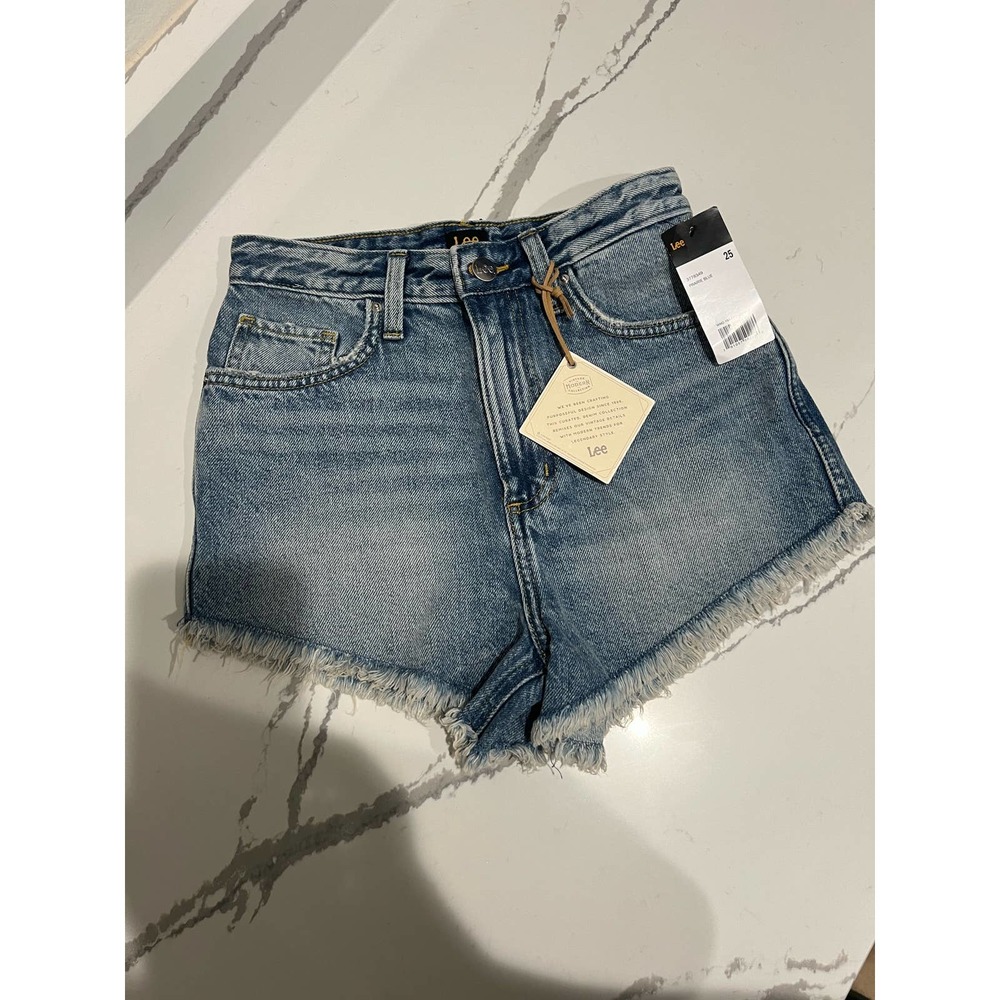 NWT Lee Vintage Modern Prairie Blue Cut Off Shorts Size 25
